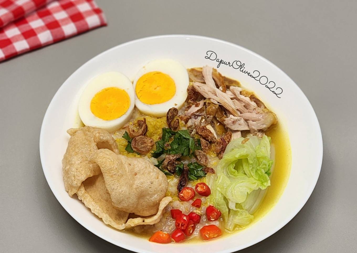 Bubur Ayam Kuah Kuning Praktis dari Sisa Nasi