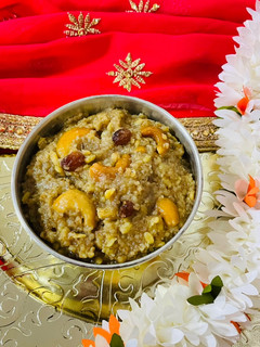 A picture of Broken Wheat Sweet Pongal.