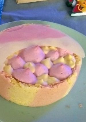 Une photo de Bavarois framboise mangue