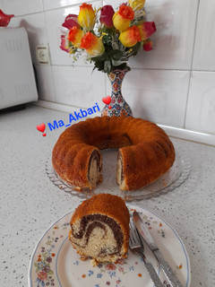 عکسی از دستور کیک دو رنگ