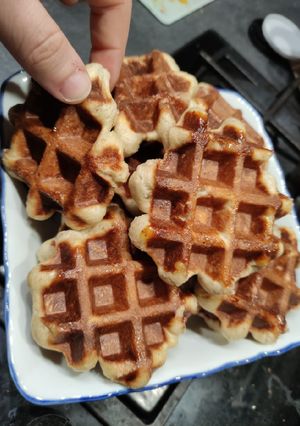 Une photo de Gaufres liégeoises (à la machine à pain)