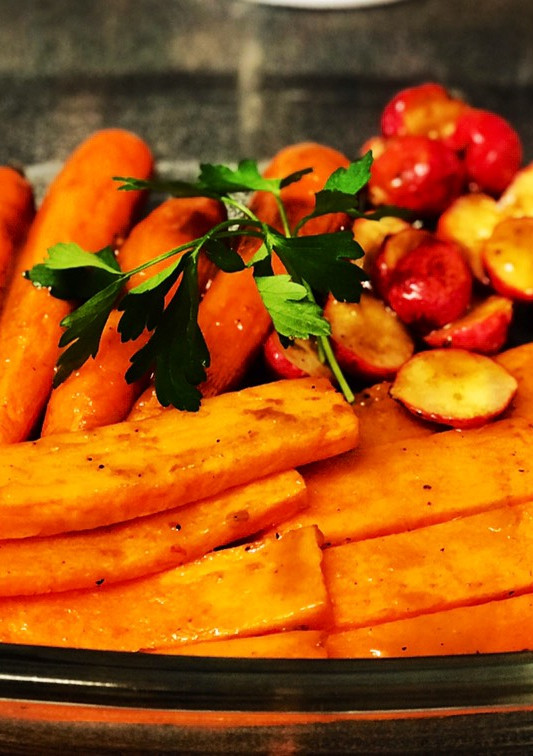 Una foto de Verduras glaseadas ideales como guarnición