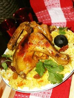 صورة لوصفة ارز افغاني مع الدجاج