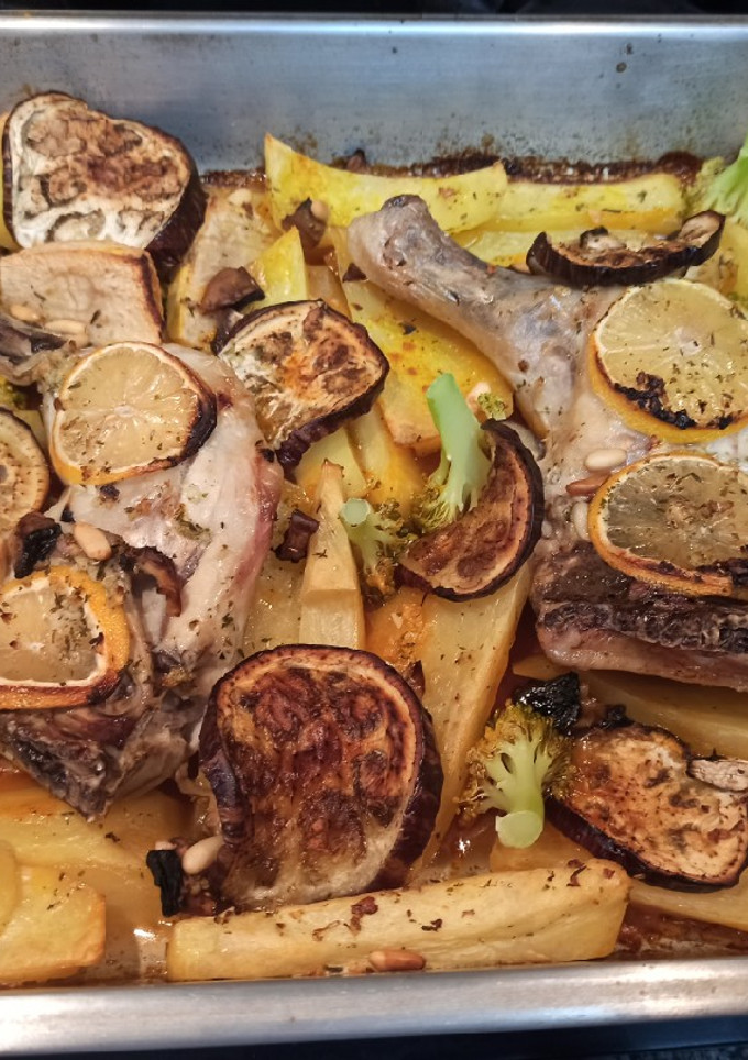 Una foto de Asado de pollo a la sidra