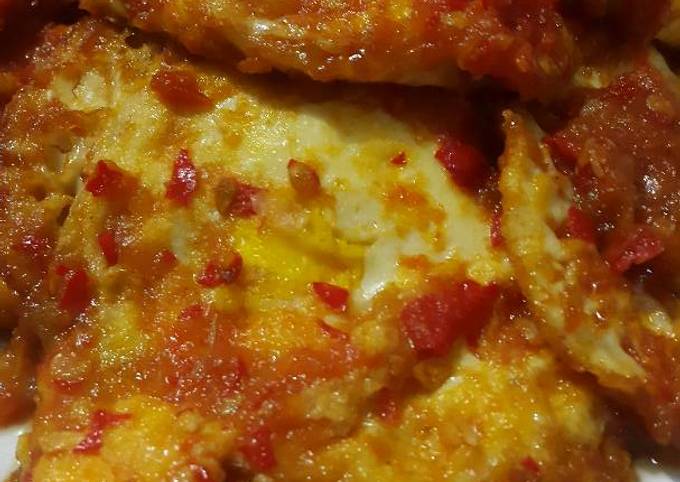 Resep: Balado telur ceplok simple Simpel