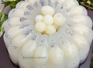 Foto resep Longan coconut pudding