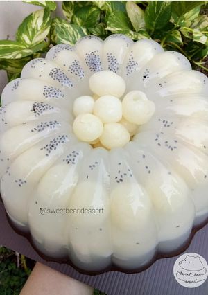Foto resep Longan coconut pudding