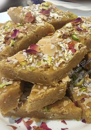 A picture of 🍰Chana Daal Burfi🍰(lentil fudge).