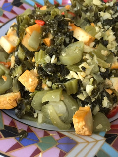 Foto resep Sayur asin tumis tahu kuning