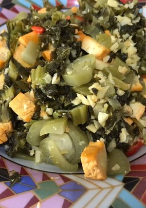 Foto resep Sayur asin tumis tahu kuning