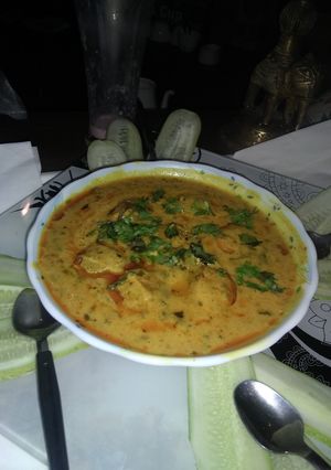 A picture of Masoor dal kadhi.