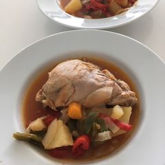 A picture of Simple chicken casserole with vegetables.