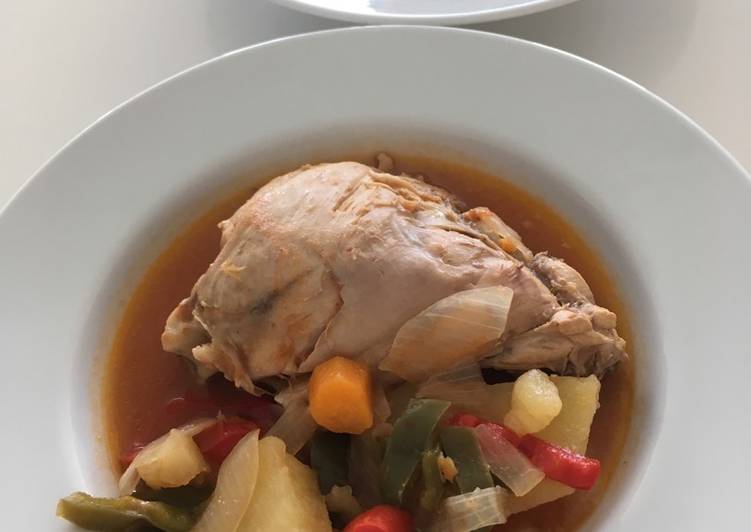 Simple chicken casserole with vegetables