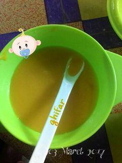 Foto resep Mpasi 6M 13D (nasi putih,kacang ijo kupas,wortel)