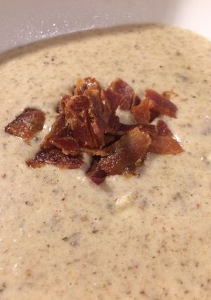 A picture of Creamy Mushroom and Potato Soup.