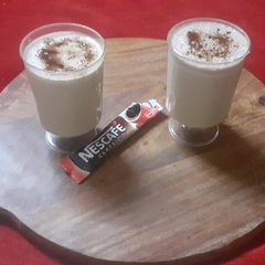 Chilled Kitkat and coffee milkshake shots A picture of Chilled Kitkat and coffee milkshake shots.
