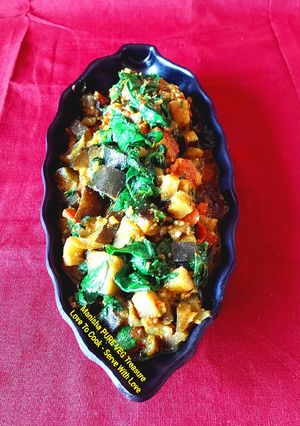 A picture of Methi Baingan Tamatar Sabzi.