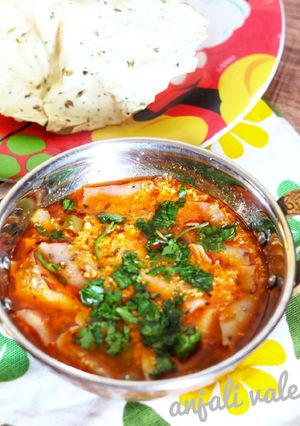 A picture of Papad ki sabzi.