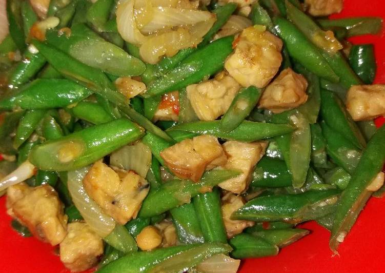 Resep Tumis buncis tempe Anti Gagal