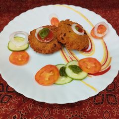 A picture of Poha & Potato cutlets.