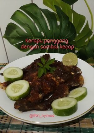 Foto resep Ikan kerapu panggang di teflon dengan baluran sambal kecap