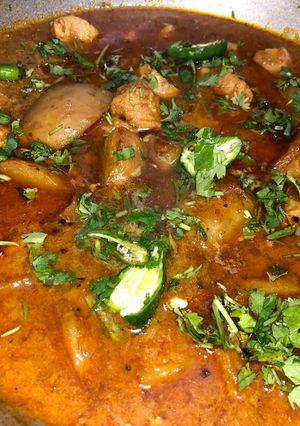 A picture of Chicken Aaloo ka salan.