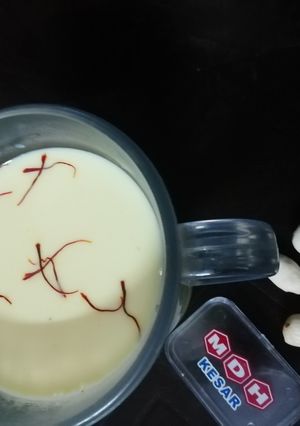 A picture of Kesar Badam Milk.