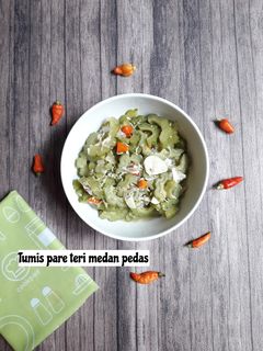 Foto resep Tumis pare teri medan pedas