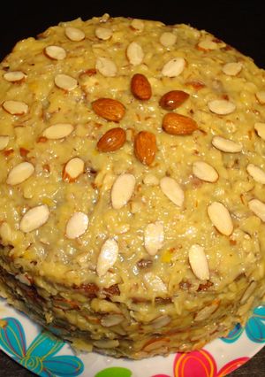 A picture of German Chocolate and Almond Cake, Jon Style.