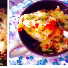 Microwave cup pizza... A picture of Microwave cup pizza....