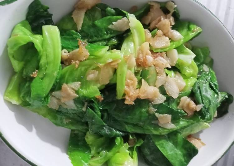 Resep 24. Cai Miau cah ebi dan bawang putih, Enak