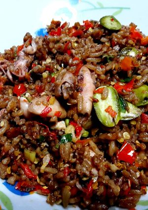 Foto resep Nasi goreng pedesss baby cumi asin plus pete