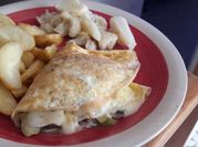 Una foto de omelette con champiñones