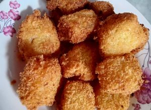 Hình của món Bánh sữa cam chiên xù.