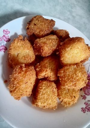 Hình của món Bánh sữa cam chiên xù.