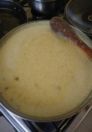 Una foto de Porotos Granados con mazamorra