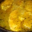 Pollo con crema de café al ron y curry