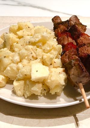 A picture of Potatoes apples salad.
