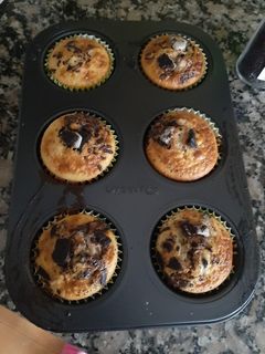 Una foto de Magdalenas con pepitas de chocolate