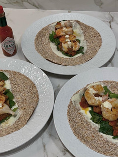 Una foto de Fajitas de gambón healthy 🦐