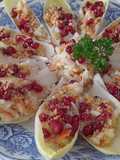 Ensalada de endivias con granada y almendras