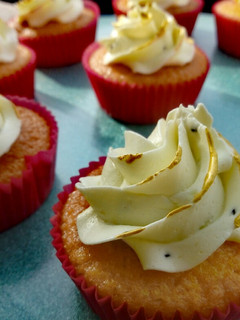 Una foto de Cupcakes de melocotón y kiwi