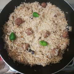 Beef kofta pulao A picture of Beef kofta pulao.