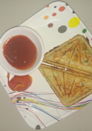 A picture of Without bread Vegetable  Grilled Toast Sandwich.
