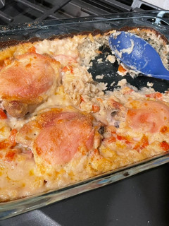 A picture of Alfredo Chicken & Rice.