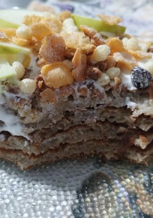 Una foto de Pancake de avena y manzana