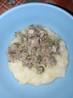 Foto resep Mpasi bubur nasi jagung + tumis kembung