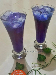 Foto resep Es Jeruk Bunga Telang
