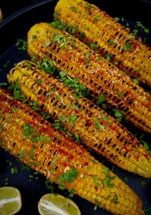 A picture of Indian street Corn.