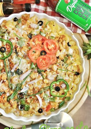 A picture of Pizza pasta.